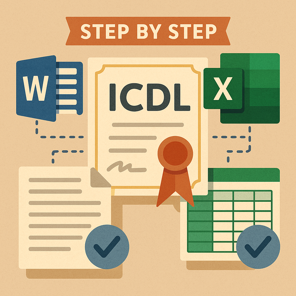 گام‌به‌گام تا مدرک ICDL: تمرین‌های واقعی با Word و Excel