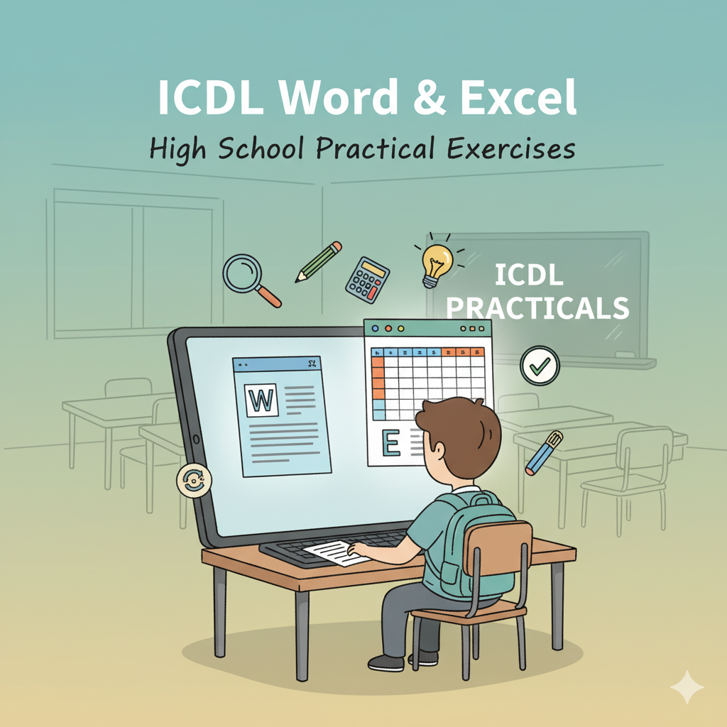 تمرین‌های عملی ICDL Word و Excel ویژه دانش‌آموزان دوره متوسطه