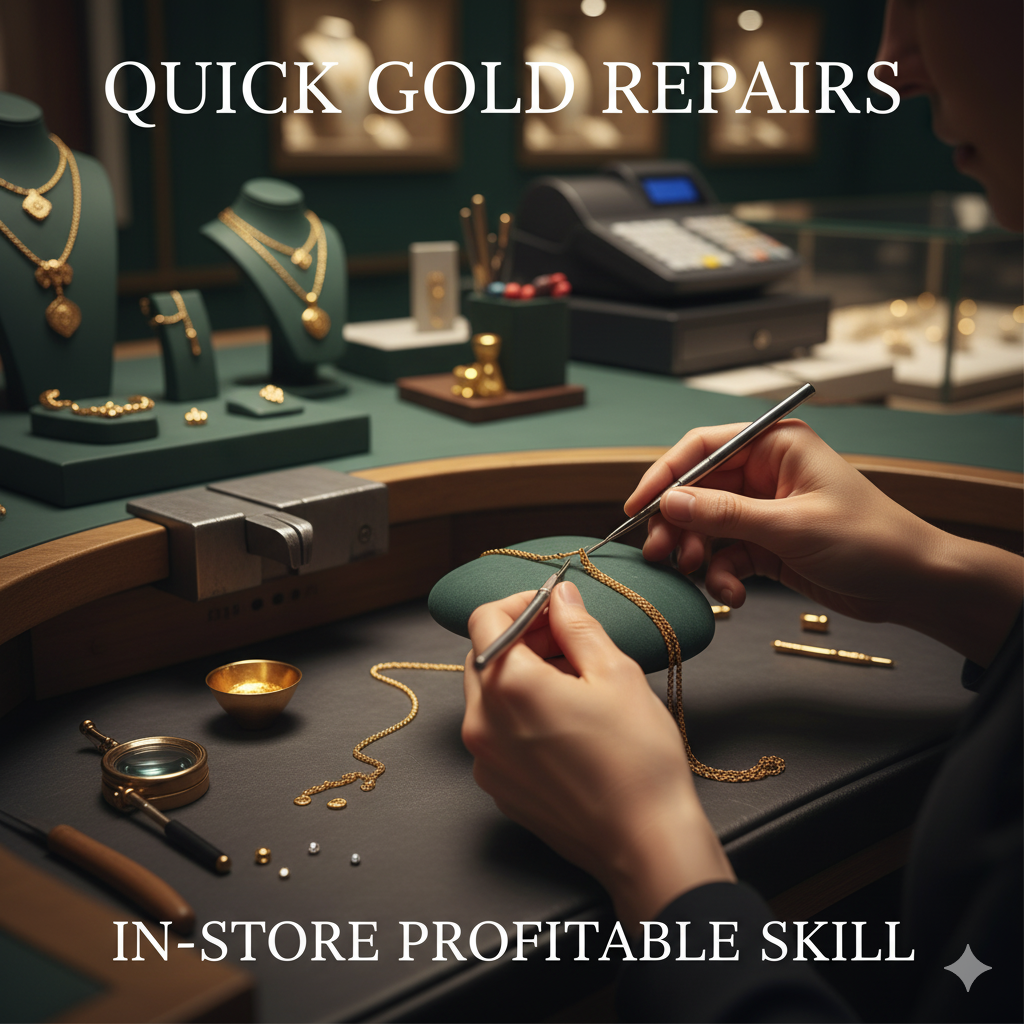 تعمیرات سریع زیورآلات طلا در فروشگاه: مهارتی درآمدزا