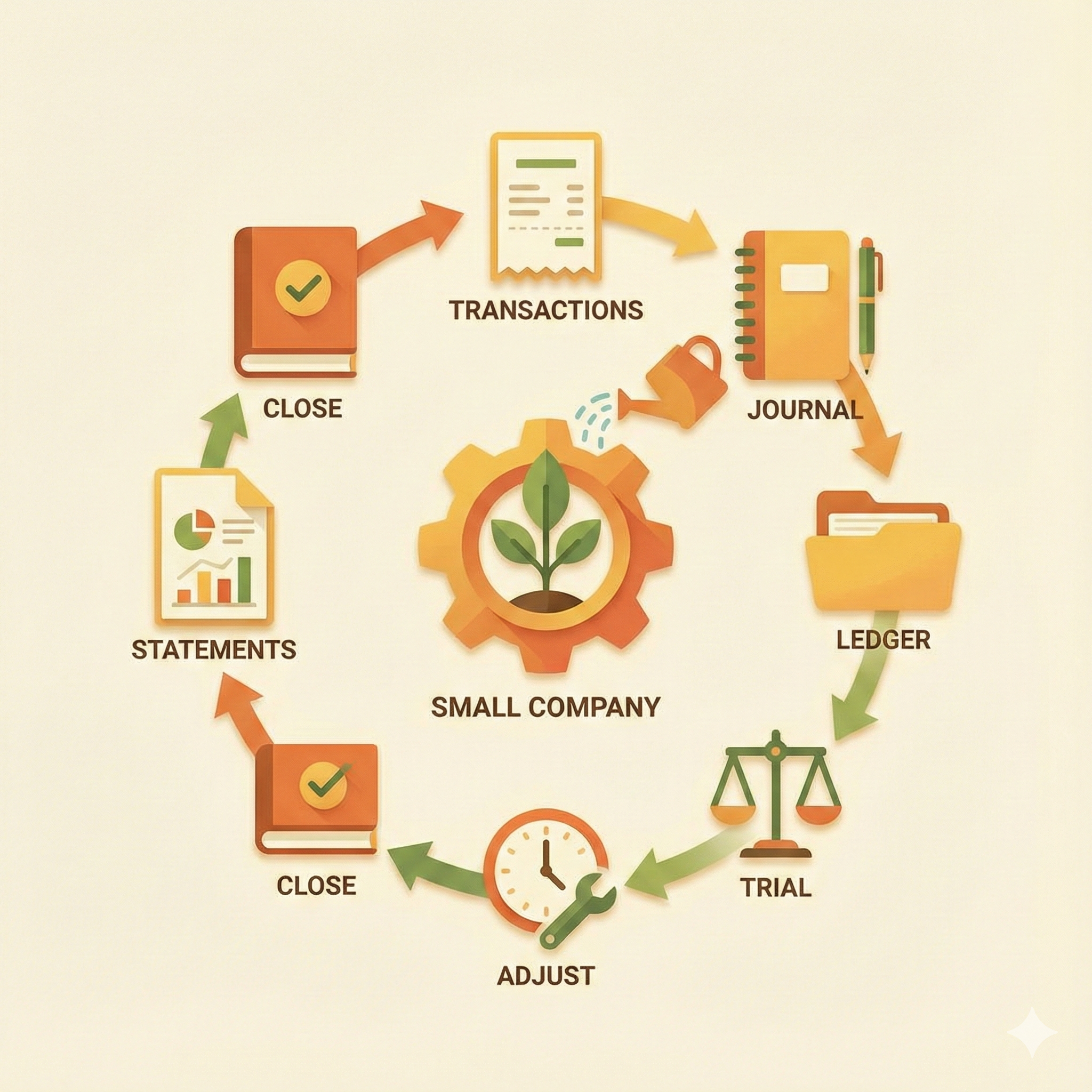 چطور چرخه حسابداری را در یک شرکت کوچک پیاده‌سازی کنیم؟